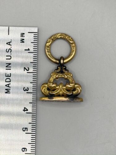 Antique Gold Filled Watch FOB Wax Seal Pendant Charm Ornate VTG Estate - Picture 9 of 10