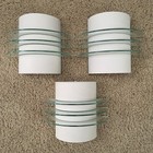 Vintage Art Deco Style Glass Tiered Wall Scones.  Circa 1970.  Lot Of 3