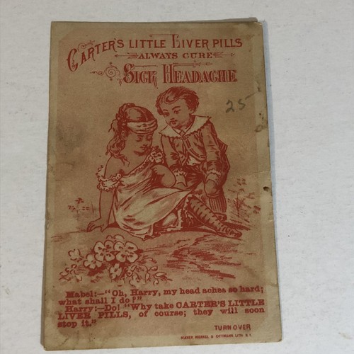 Carter’s Little Nerve Pills Victorian Trade Card Quack Medicine VTC 2