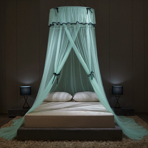 Large Round Dome Mosquito Net Hanging Bed Curtain Canopy Lux Princess Net Tent - Picture 3 of 17