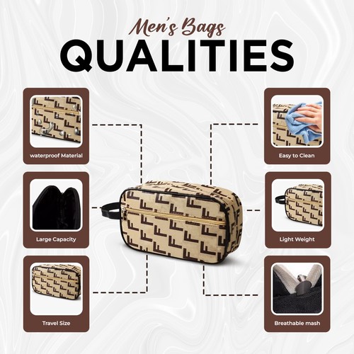 Mens Travel Cosmetic Bag Toiletry Wash Bag Grooming Bag Purse Case Gym Casual- L - Picture 5 of 39