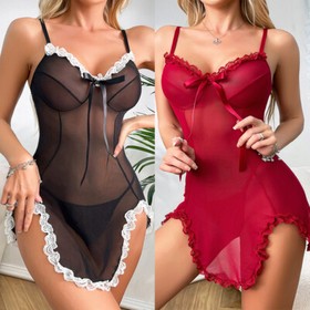 Sexy Lingerie Women Lace Underwear French Maid Nurse Cosplay Babydoll Sleepwear