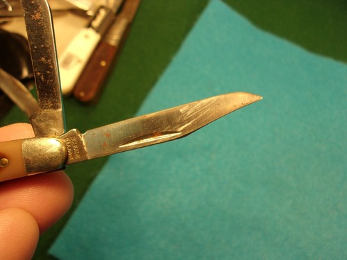 EXCELLENT OLDER VINTAGE "SCHRADE U.S.A." (OLD TIMER) THREE BLADE POCKET KNIFE - Picture 3 of 13