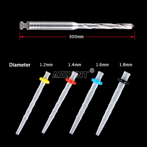 20Pcs Dental Fiber Post Glass Resin Post 1.0mm 1.2mm 1.4mm 1.6mm + 4 Drills - Picture 9 of 17