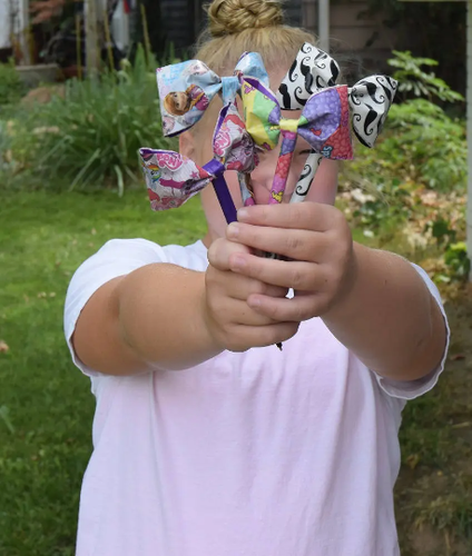 1 pluma de arco de cinta adhesiva One Direction hecha a mano pato - Imagen 3 de 3