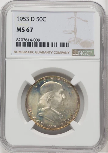 1953-D Franklin Half Dollar 50C NGC MS67