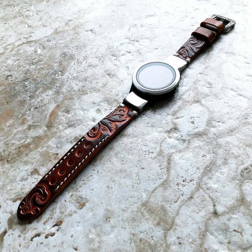 Brown & Orange Leather Band for Garmin D2 Mach 1 Pro & Instinct 3 50mm, 2X -A26 - Picture 5 of 6