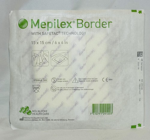 MÖLNLYCKE Mepilex Border (14) 6"x 6" 295400 STERILE Wound Dressing + (1) 4” x 4” - Picture 2 of 5