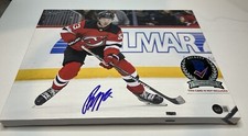 Jesper Bratt New Jersey Devils Signed Autographed 11x14 Wood Canvas Beckett COA