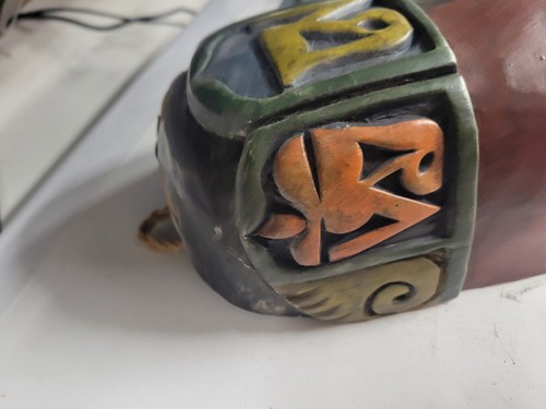 WOODEN CARVED TRIBAL MASK 14 IN WOOD CARVED MASK - Picture 9 of 16