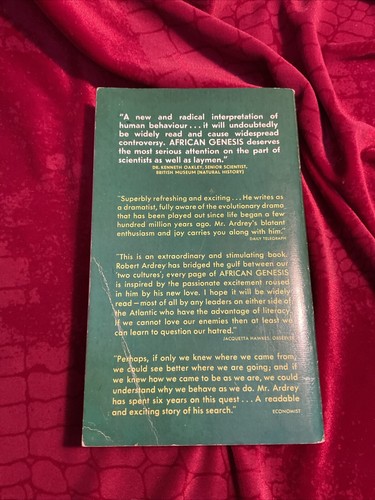 African Genesis; von Robert Ardrey, 1968, Fontana, Vintage Taschenbuch - Bild 5 von 5
