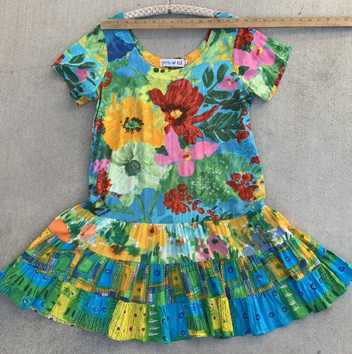 Jams World Hattie Dress Blue Garden Made in Hawaii may be vintage 2000s Size L - Picture 12 of 24