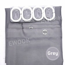 Extra Long Shower Curtain Waterproof Fabric With Hooks Weighted Hem 180x200cm AU