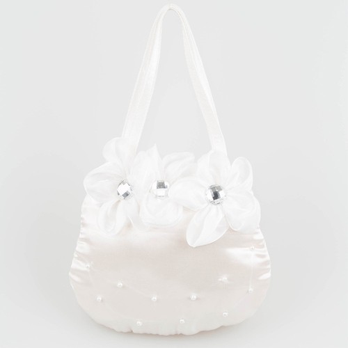 Borsa a mano bambina bambina bambina bambina vestito sera matrimonio 3 cristalli fiori - Foto 4 di 5