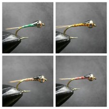 16 TUNGSTEN HEAD NYMPHS FOR FLY FISHING (4 MODELS)-SPANISH NYMPHS 10