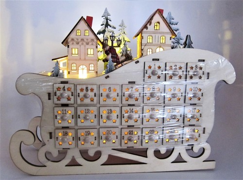 Martha Stewart Led Lighted Christmas Village Counting Advent Calendar Die-Cut - Picture 3 of 9