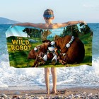 The Wild Robot  Beach Towel Cotton Microfiber Blend Pool Towels  Gift 31x63in