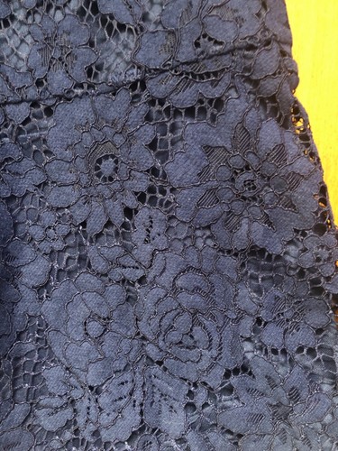 Isaac Mizrahi Live Navy Blue Eyelet Lace Sundress Lined Ruffled 26W - Picture 3 of 14