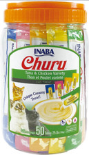 Inaba Churu Tuna  Chicken Puree Variety Pack Lickable Cat Treat, 2x50 count