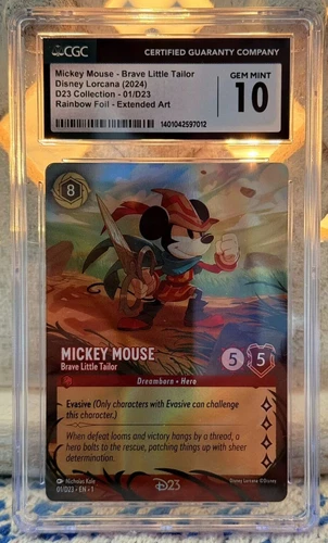 Disney Lorcana Enchanted Mickey Mouse Brave Little Tailor #01 D23 2024 CCG 10 - Foto 1 de 3