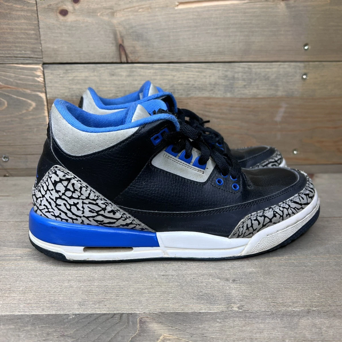 Air jordan 3 black clearance and blue