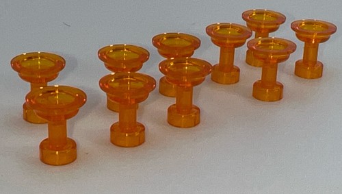 Lego - Minifigure Utensil - Lot of 10 - Trans Orange, Cup Goblet - Picture 1 of 3