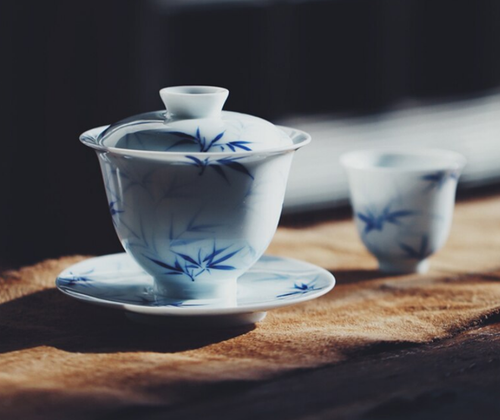 110ml Chinese Gaiwan Tea Set Saucer Bowl Lid Tureen White Porcelain Hand-painted - Picture 6 of 14