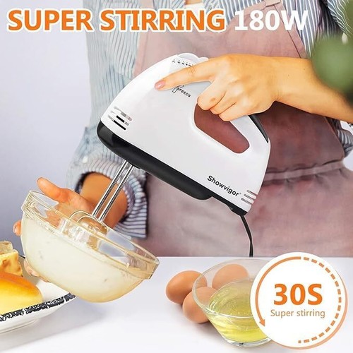 Mixer Electric Kitchen Hand Mixer Electric Egg Whisk Hand Push Egg 7-Speed - Picture 6 of 6