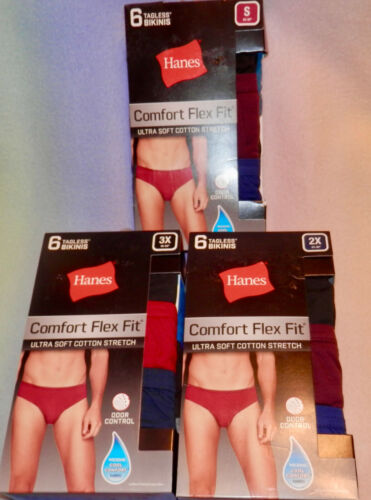 HANES COMFORT FLEX FIT * 6 PAIR OF TAGLESS BIKINIS *  3 SIZES YOU PICK * NEW * - Picture 1 of 4