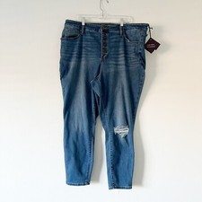 NWT Ava  Viv Jeans Women's Size 22W Distressed Blue Denim High Rise Skinny