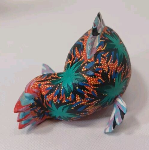 Vintage Mexican Hand Carved Fish Figurine Folk Art Hand Painted H. Fabian - Picture 3 of 7