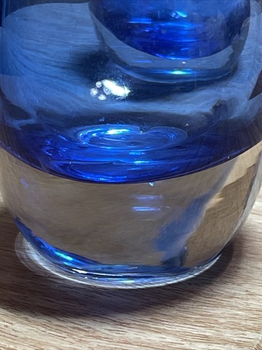 2 heavy glass sapphire blue votive candleholders pair candle holders - Picture 8 of 10