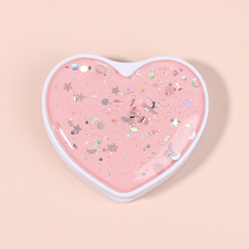Universal Heart Round Folding Glitter Mobile Phone Holder Grip Stand Bracket Ht - Picture 5 of 16
