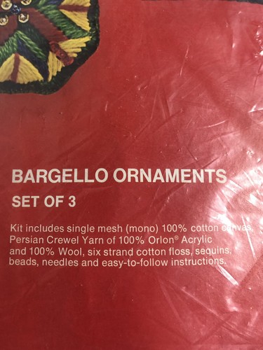 VTG Bucilla Christmas Needlepoint Ornaments ~ #60339 ~Bargello~ Opened~ Set Of 3 - Picture 4 of 5