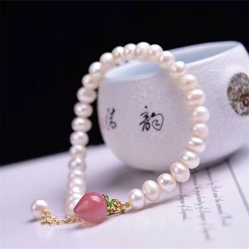 Natural Freshwater Pearls Bracelet Bangle Party Jewelry Christmas Party Gifts - Foto 9 di 19