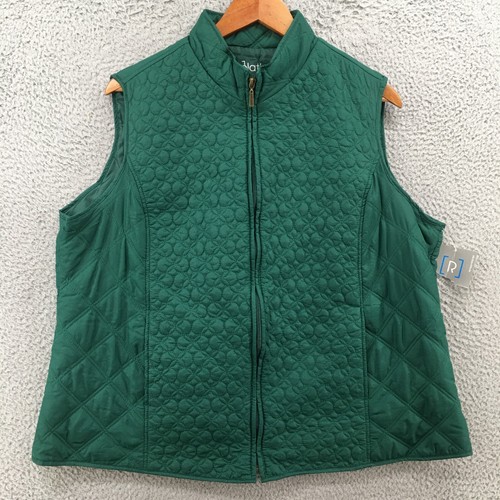 Relativity Vest Coat Mens 2X Plus Sleeveless Quilted Full Zip Casual Green NEW - Picture 2 of 18