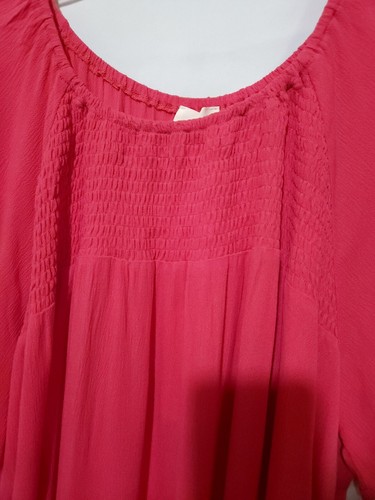 CLEARANCE NWT 143 Story Pink Blouse Womens Size 2XL Light Woven Smocked Top - Picture 5 of 10