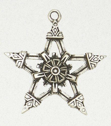 Gothic Pentagram Pewter Occult Pagan Magic Silver Pendant Jewelry