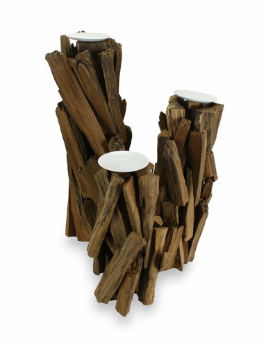 Large driftwood candle holders: 3 sizes available. - Picture 2 of 11