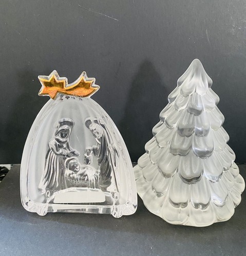 Mikasa Golden Star 2 Piece Nativity Sculpture Christmas Tree Holy Candle Holder - Picture 2 of 12