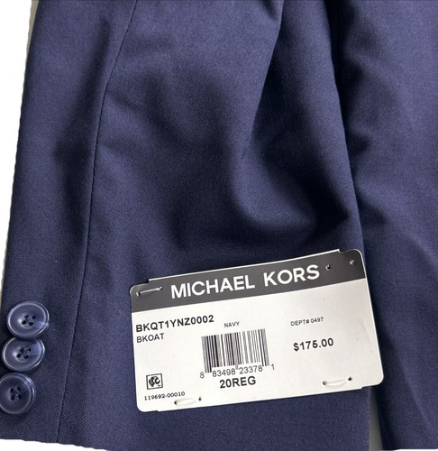 Michael Kors Boys Classic Fit Stretch Suit Jacket Sport Coat Blue Size 20R, NWT - Picture 5 of 14