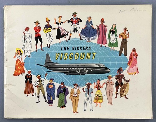 VICKERS VISCOUNT VINTAGE MANUFACTURERS BROCHURE AER LINGUS CAPITAL AIRLINES TAA