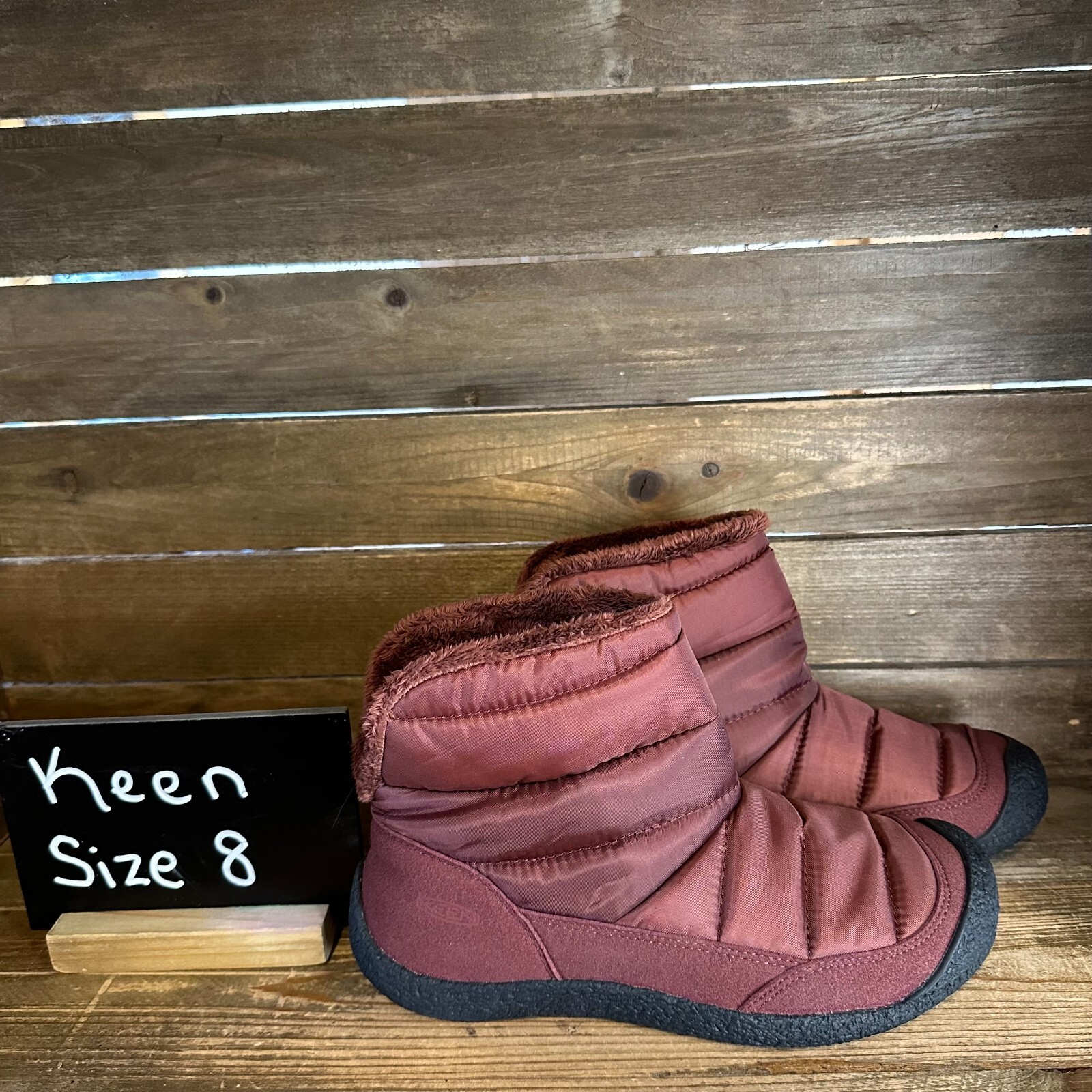 Stivaletti da neve invernali foderati bordeaux nuovi donna Keen Howser taglia 8 M