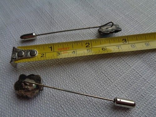 Vintage Stick Pin Silver Turquoise lot of 2 - Picture 3 of 4