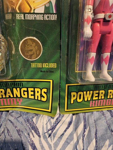 🔥 Mighty Morphin Power Ranges Pink Green Ranger 1993 Flip Head Bandai - Picture 8 of 16