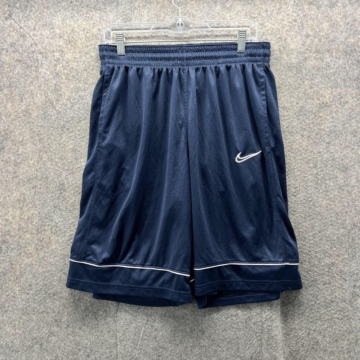 Nike Shorts Men Large Blue Navy Athletic Dri fit Polyester Basketball Vtg  Y2K