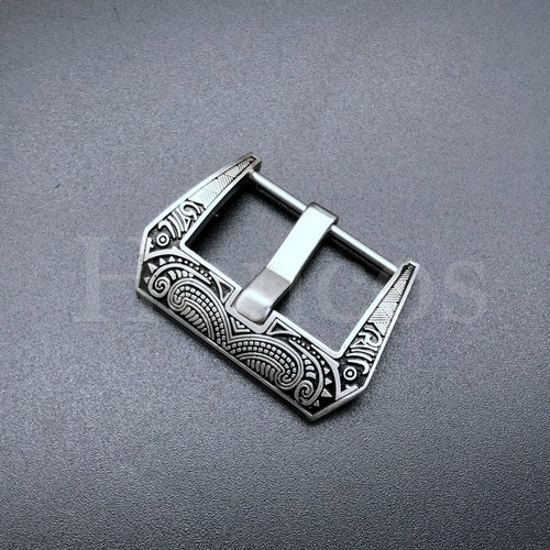 Correa de reloj con hebilla a tornillo grabado 24 mm cierre cepillado apto para Panerai B - Imagen 13 de 22