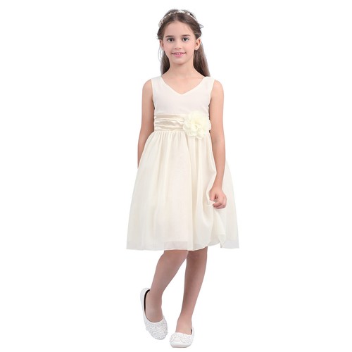 US Girls Chiffon Bridesmaid Wedding Party Flower Dress Pageant Prom Ball Gown - Picture 53 of 88