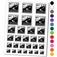 Castle Dracula Transylvania Destination Stamp Temporary Tattoo Set