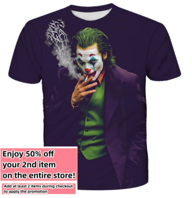 #ad Comics Joker T Shirt Cartoon Double Sided Unisex Adult Size Large Medium Small $14.95